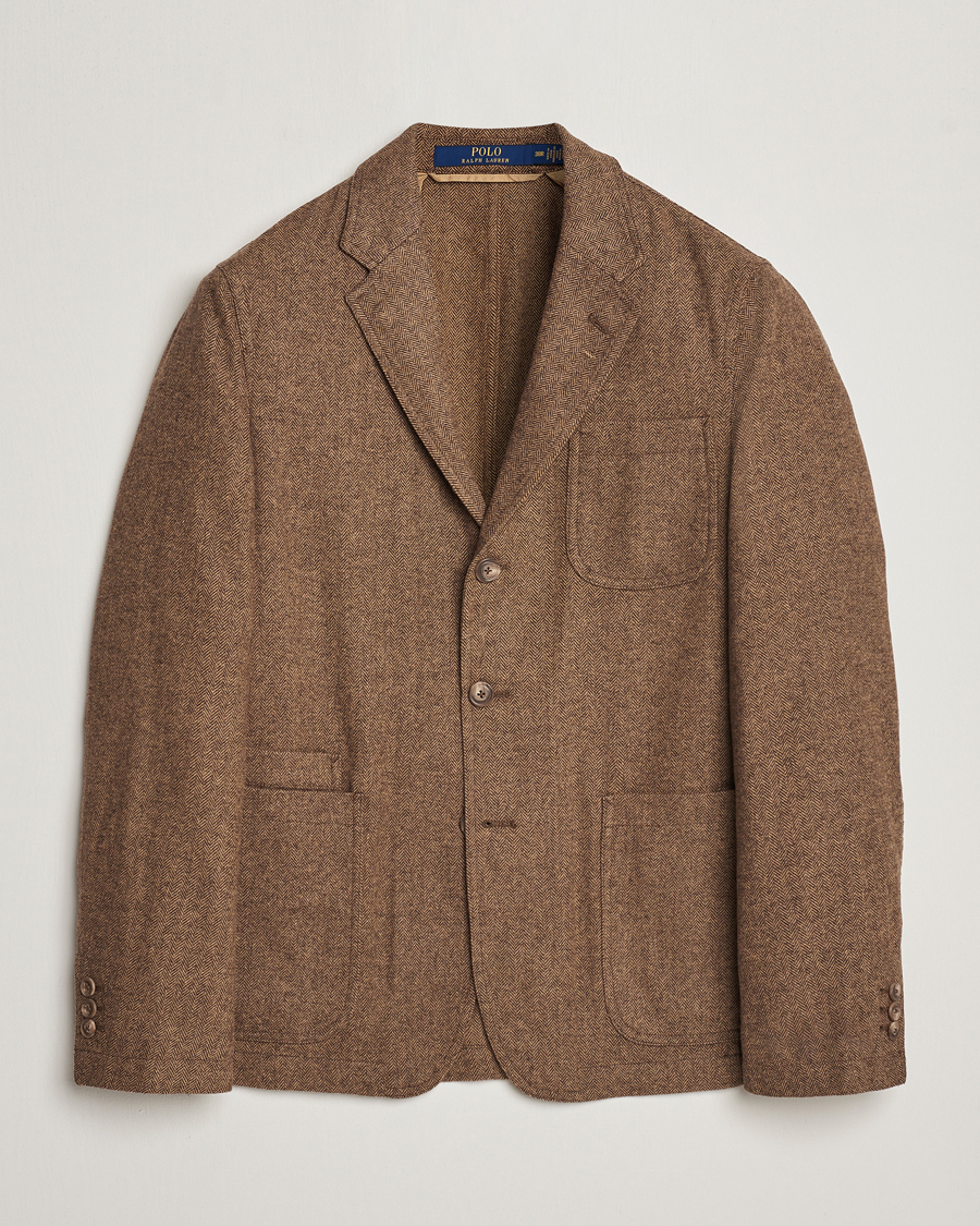 Herre | Tweedblazer | Polo Ralph Lauren | Classic Herringbone Sportcoat Brown/Tan