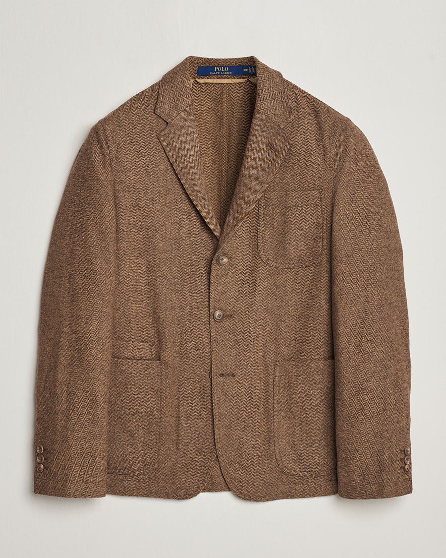 Herre | Dressjakker | Polo Ralph Lauren | Classic Herringbone Sportcoat Brown/Tan