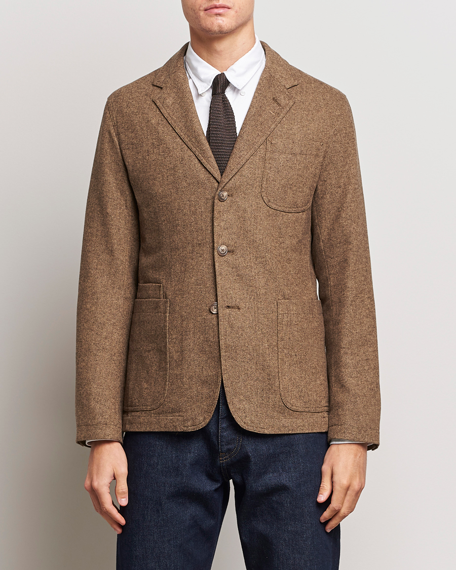 Herre | Tweedblazer | Polo Ralph Lauren | Herringbone Patch Pocket Sportcoat Brown