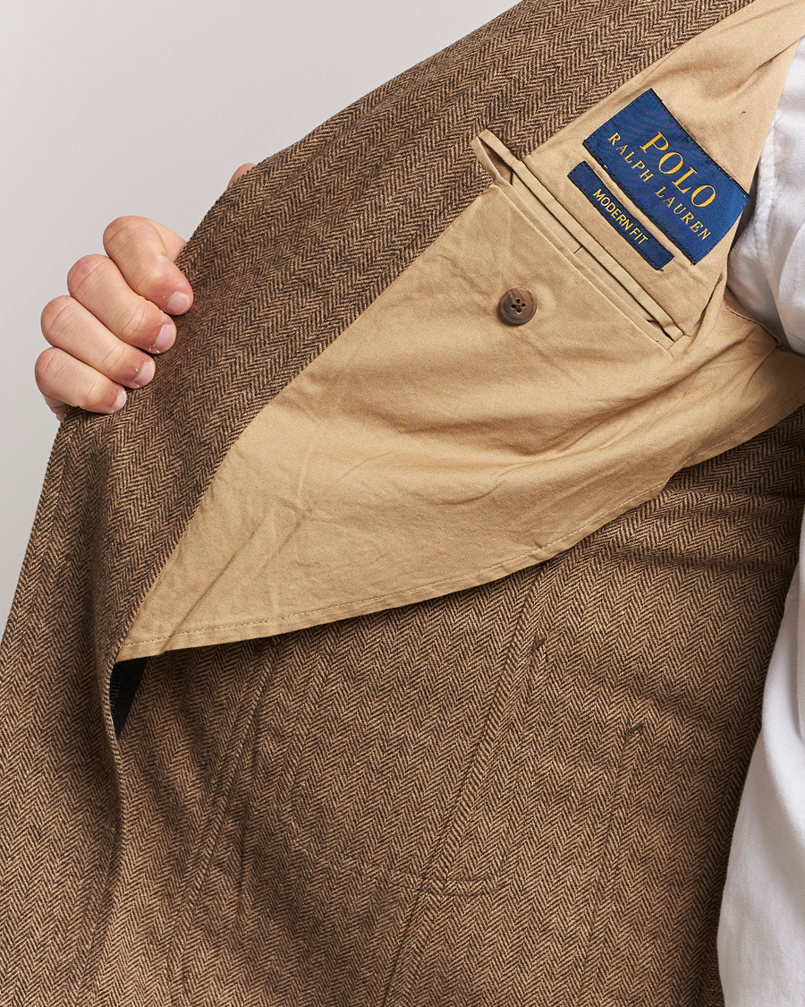 Herre | Dressjakker | Polo Ralph Lauren | Classic Herringbone Sportcoat Brown/Tan