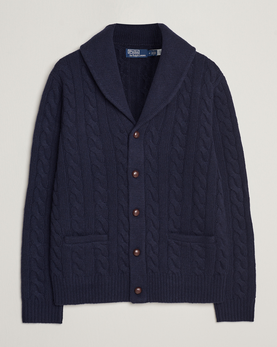 Herre | Gensere | Polo Ralph Lauren | Wool Cable Cardigan Hunter Navy