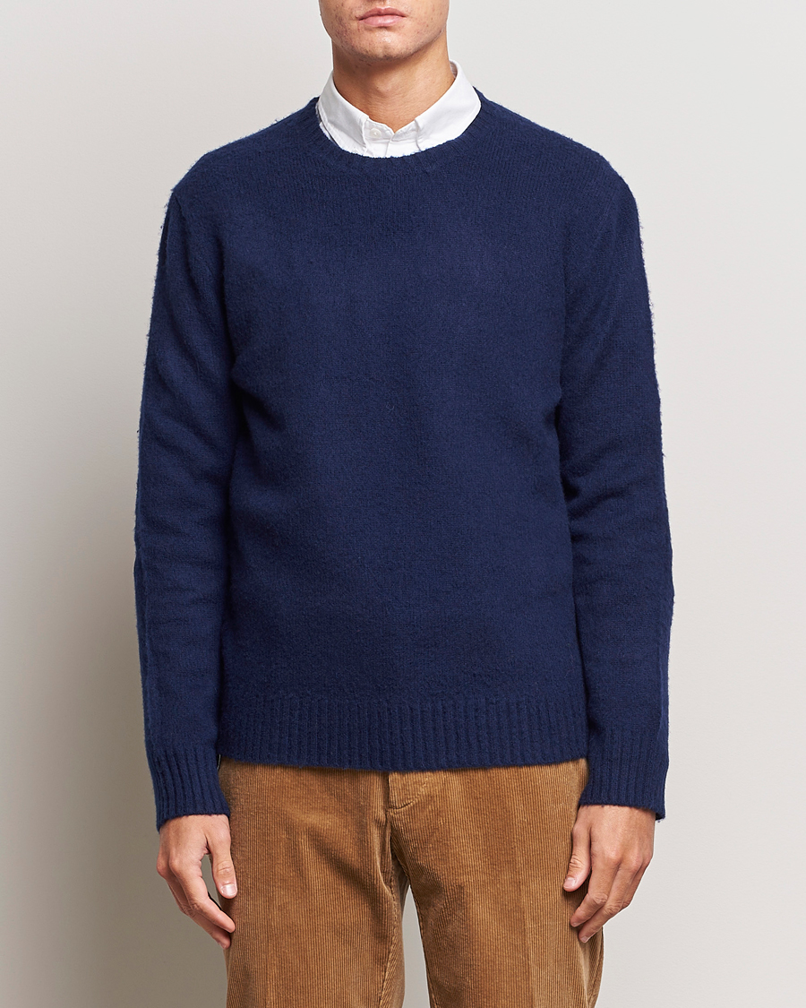 Herre |  | Polo Ralph Lauren | Wool/Cashmere Patch Crew Neck Bright Navy