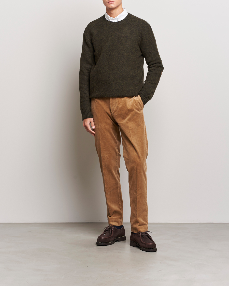 Herre | Gensere | Polo Ralph Lauren | Wool/Cashmere Patch Crew Neck Dark Olive Heather