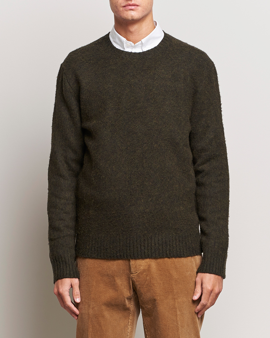 Herre |  | Polo Ralph Lauren | Wool/Cashmere Patch Crew Neck Dark Olive Heather