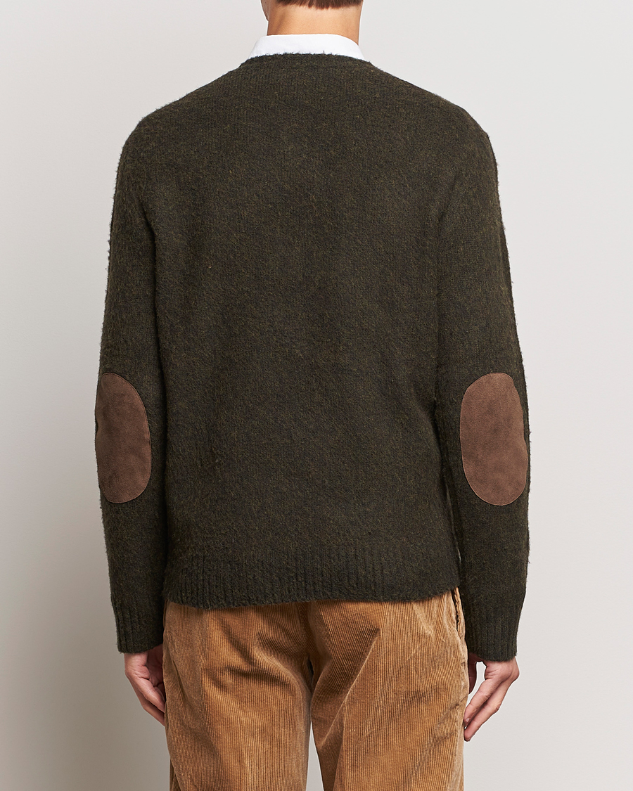 Herre | Gensere | Polo Ralph Lauren | Wool/Cashmere Patch Crew Neck Dark Olive Heather