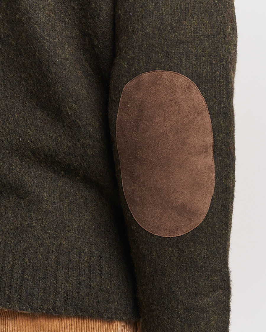 Herre | Gensere | Polo Ralph Lauren | Wool/Cashmere Patch Crew Neck Dark Olive Heather