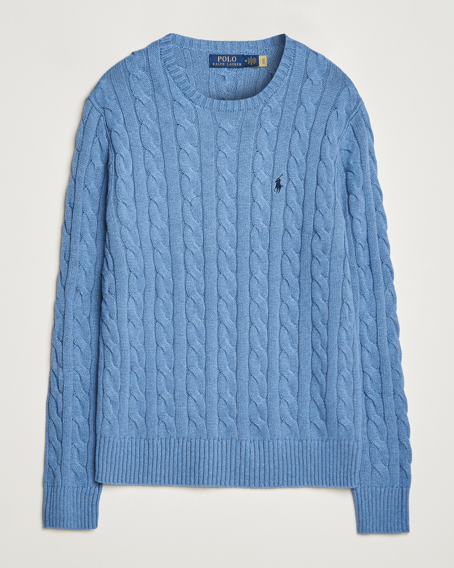 Herre | Gensere | Polo Ralph Lauren | Cotton Cable Pullover Sky Blue Heather
