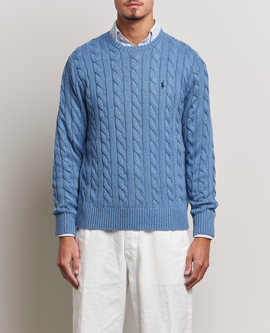 Herre | Gensere | Polo Ralph Lauren | Cotton Cable Pullover Sky Blue Heather