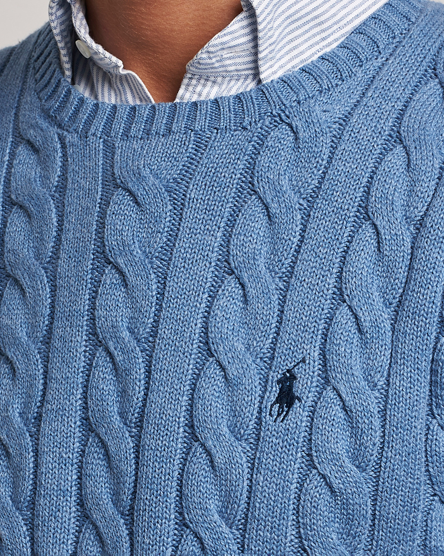Herre | Gensere | Polo Ralph Lauren | Cotton Cable Pullover Sky Blue Heather