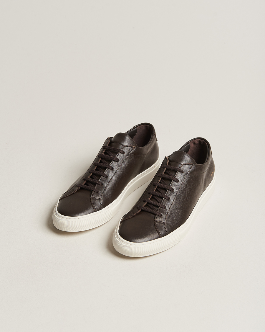 Herre |  | Common Projects | Original Achilles Pebbled Leather Sneaker Dark Brown