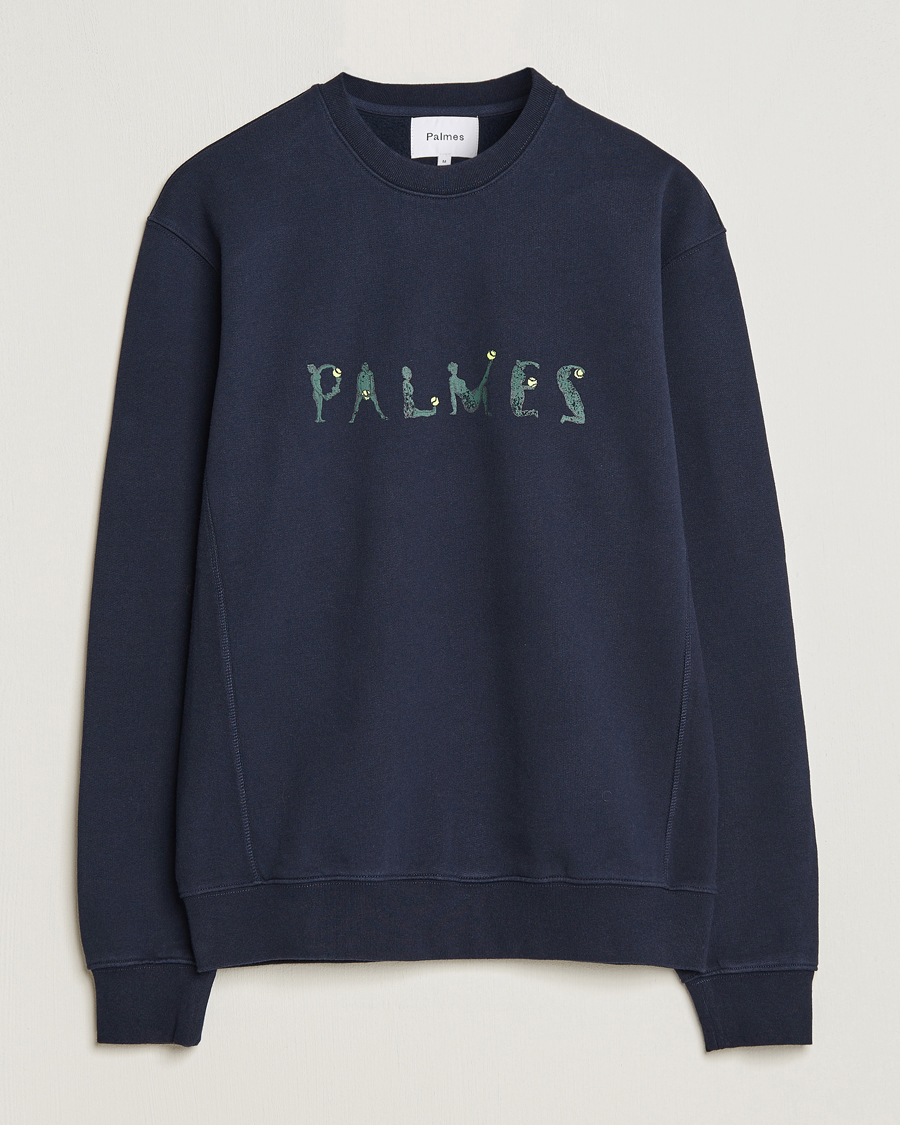 Herre | Gensere | Palmes | Letters Crewneck Sweatshirt Navy