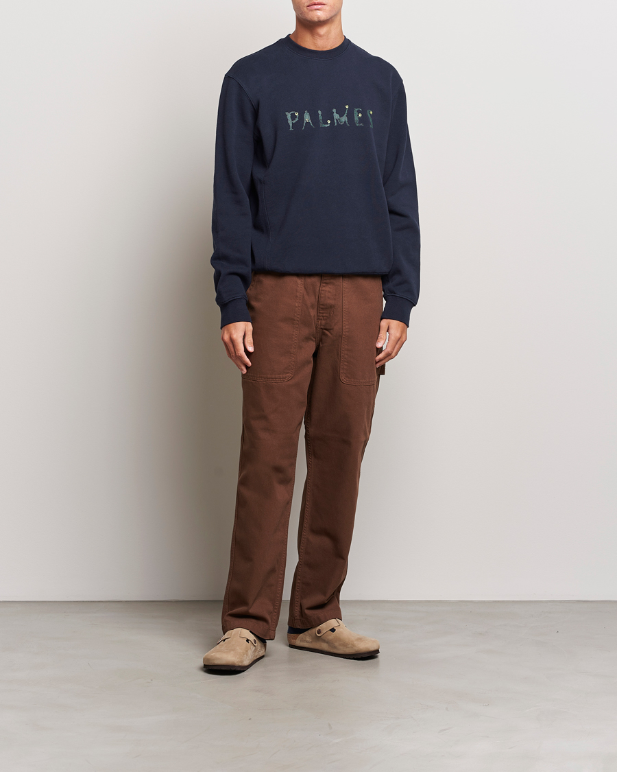 Herre | Gensere | Palmes | Letters Crewneck Sweatshirt Navy