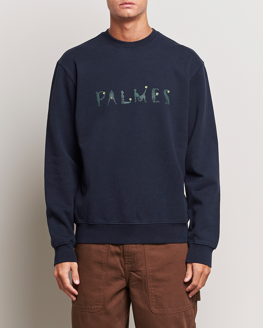 Herre |  | Palmes | Letters Crewneck Sweatshirt Navy