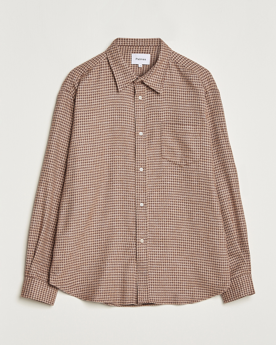 Herre | Skjorter | Palmes | Cyrus Houndstooth Cotton Shirt Brown