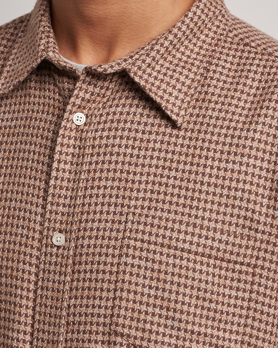 Herre | Skjorter | Palmes | Cyrus Houndstooth Cotton Shirt Brown