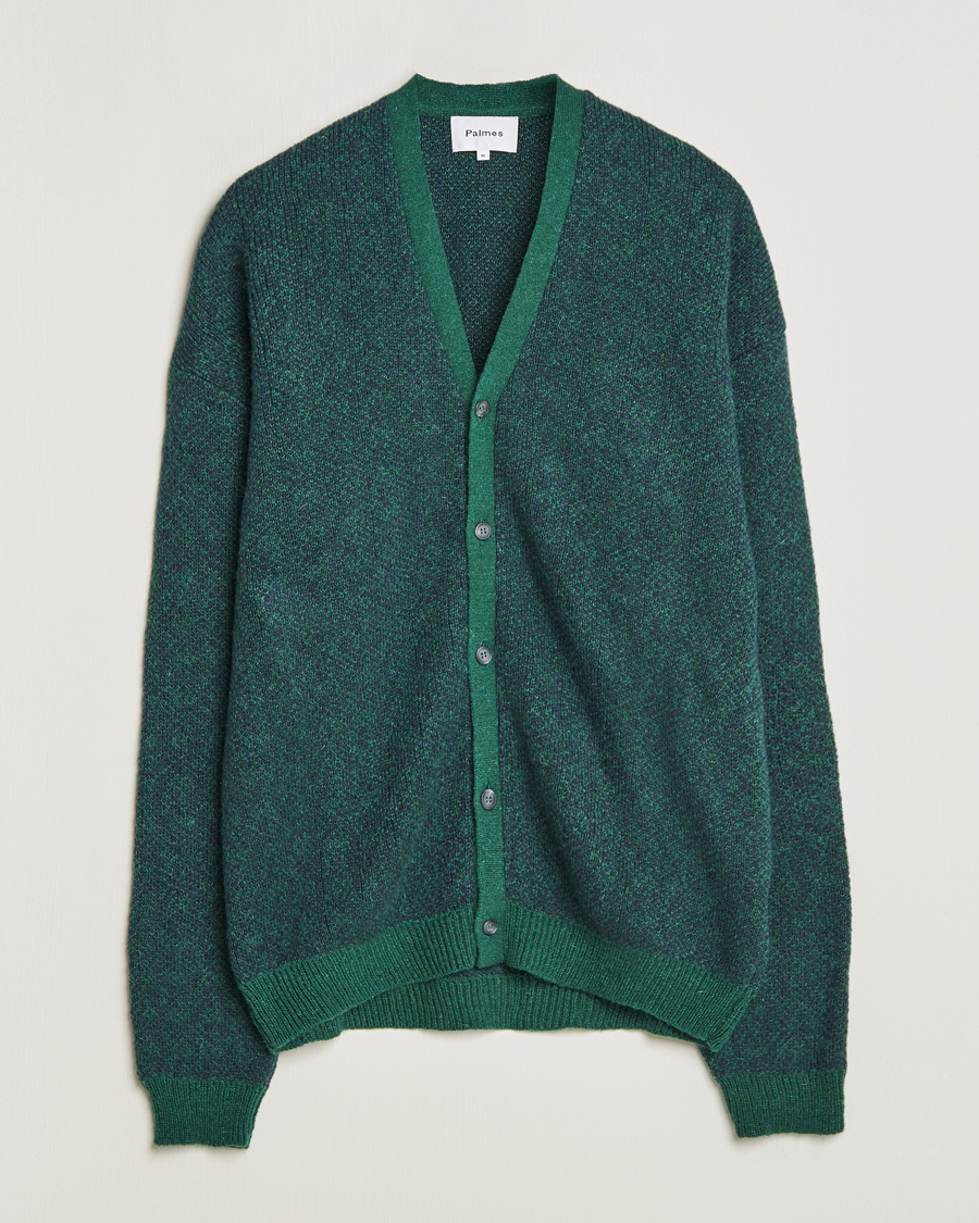 Herre | Palmes | Palmes | Jacquard Knit Cardigan Dark Green