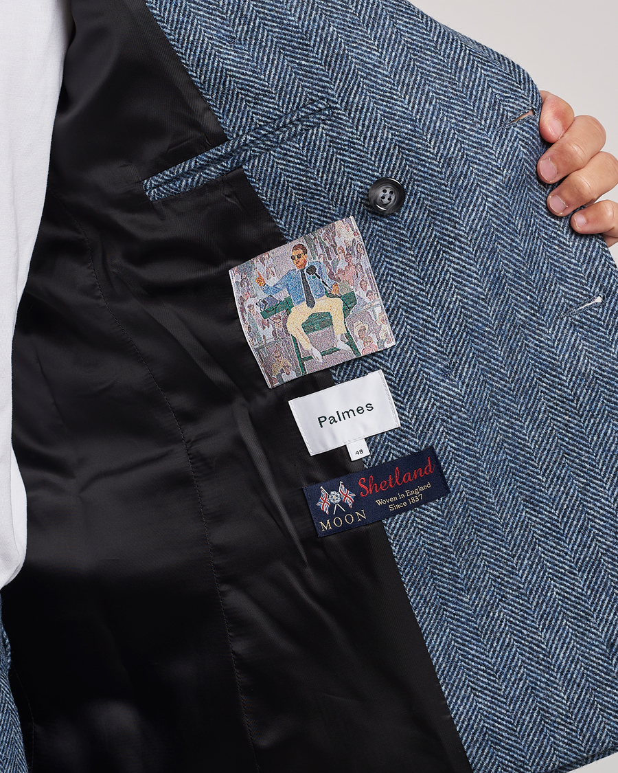 Herre | Dressjakker | Palmes | Double Blaze Tweed Sport Coat Navy Herringbone