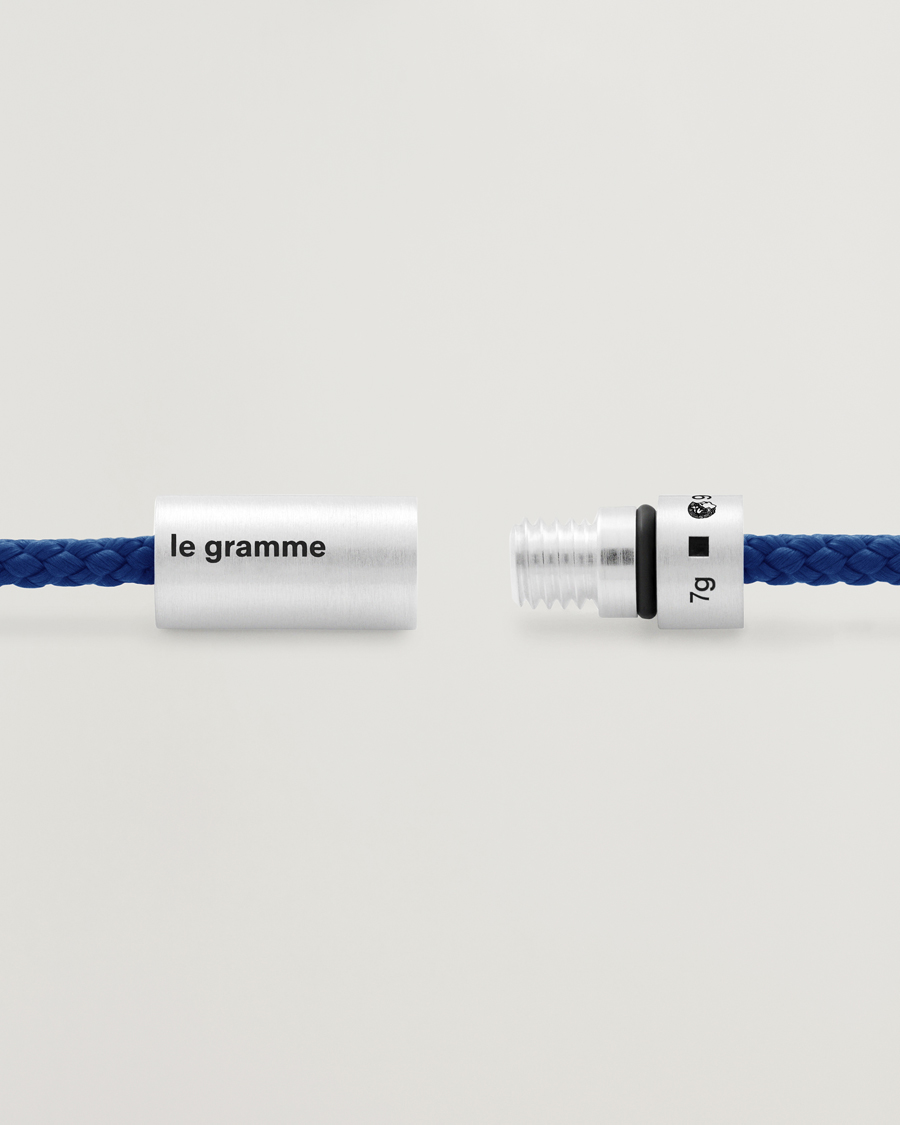 Herre | Assesoarer | LE GRAMME | Nato Cable Bracelet Blue/Sterling Silver 7g