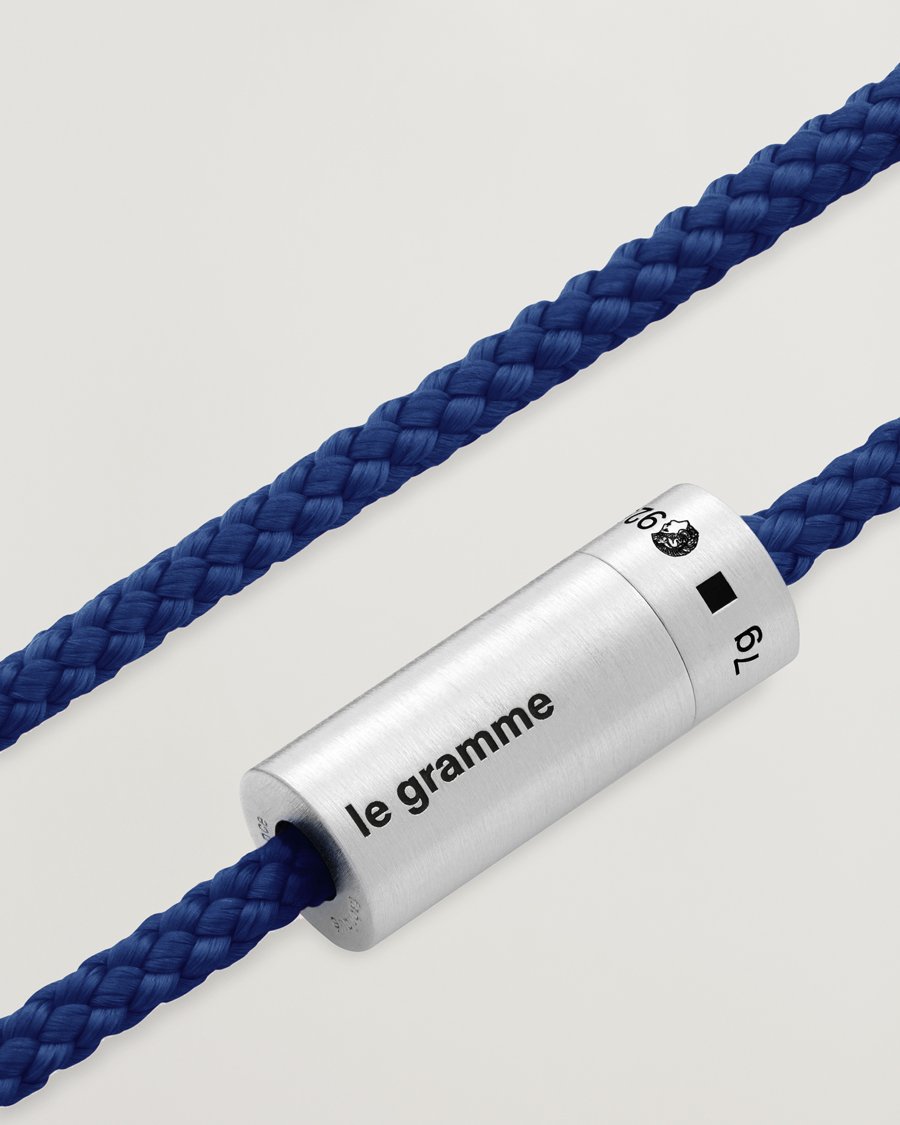 Herre | Smykker | LE GRAMME | Nato Cable Bracelet Blue/Sterling Silver 7g