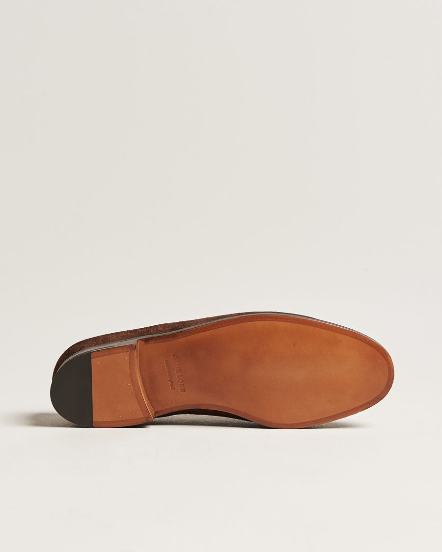 Herre | Loafers | John Lobb | Lopez Penny Loafer Dark Brown Suede