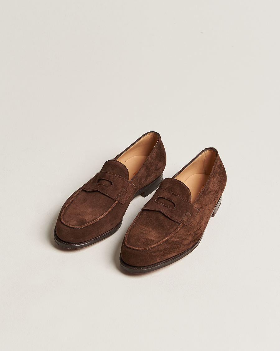 Herre | Sko i mokka | John Lobb | Lopez Penny Loafer Dark Brown Suede