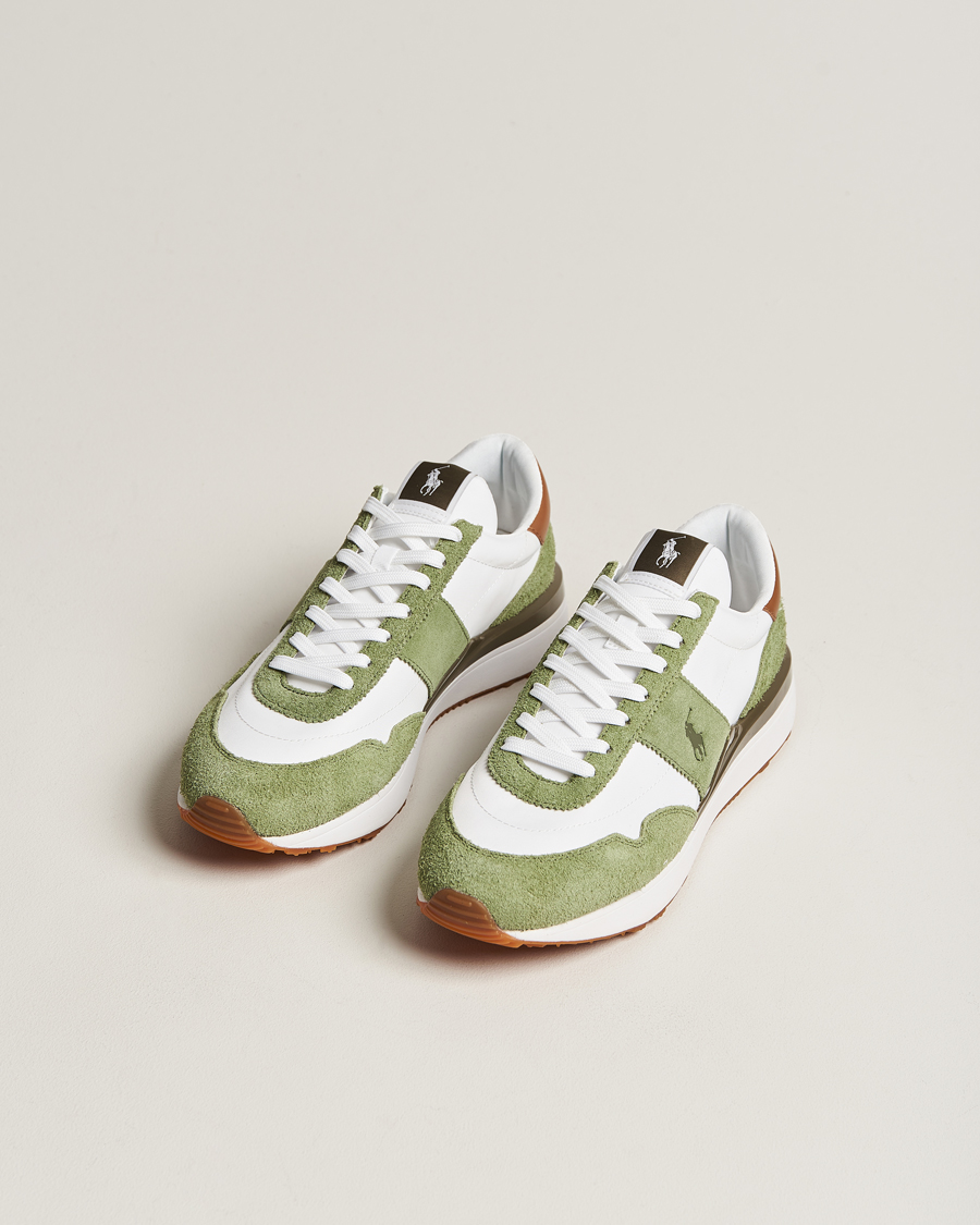 Herre | Polo Ralph Lauren Train 89 Running Sneaker White/Olive | Polo Ralph Lauren | Train 89 Running Sneaker White/Olive