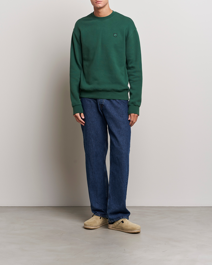 Herre | Gensere | Maison Kitsuné | Tonal Fox Head Sweatshirt Bottle Green