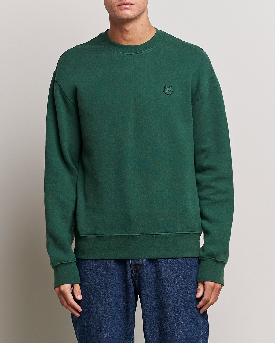 Herre | Gensere | Maison Kitsuné | Tonal Fox Head Sweatshirt Bottle Green