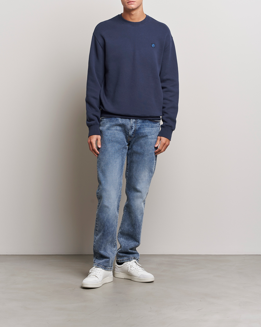 Herre | Gensere | Maison Kitsuné | Tonal Fox Head Sweatshirt Ink Blue
