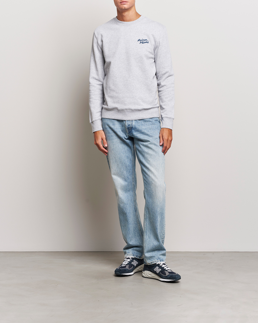 Herre | Gensere | Maison Kitsuné | Mini Handwriting Sweatshirt Light Grey Melange