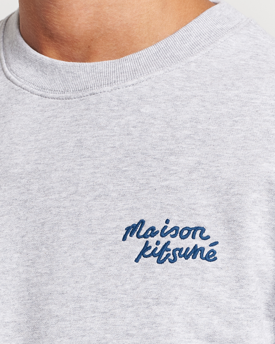 Herre | Gensere | Maison Kitsuné | Mini Handwriting Sweatshirt Light Grey Melange