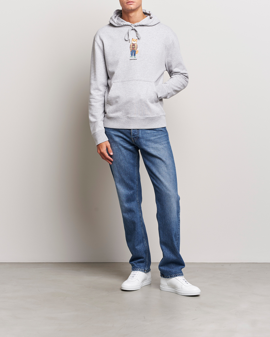 Herre | Gensere | Maison Kitsuné | Dressed Fox Hoodie Light Grey Melange