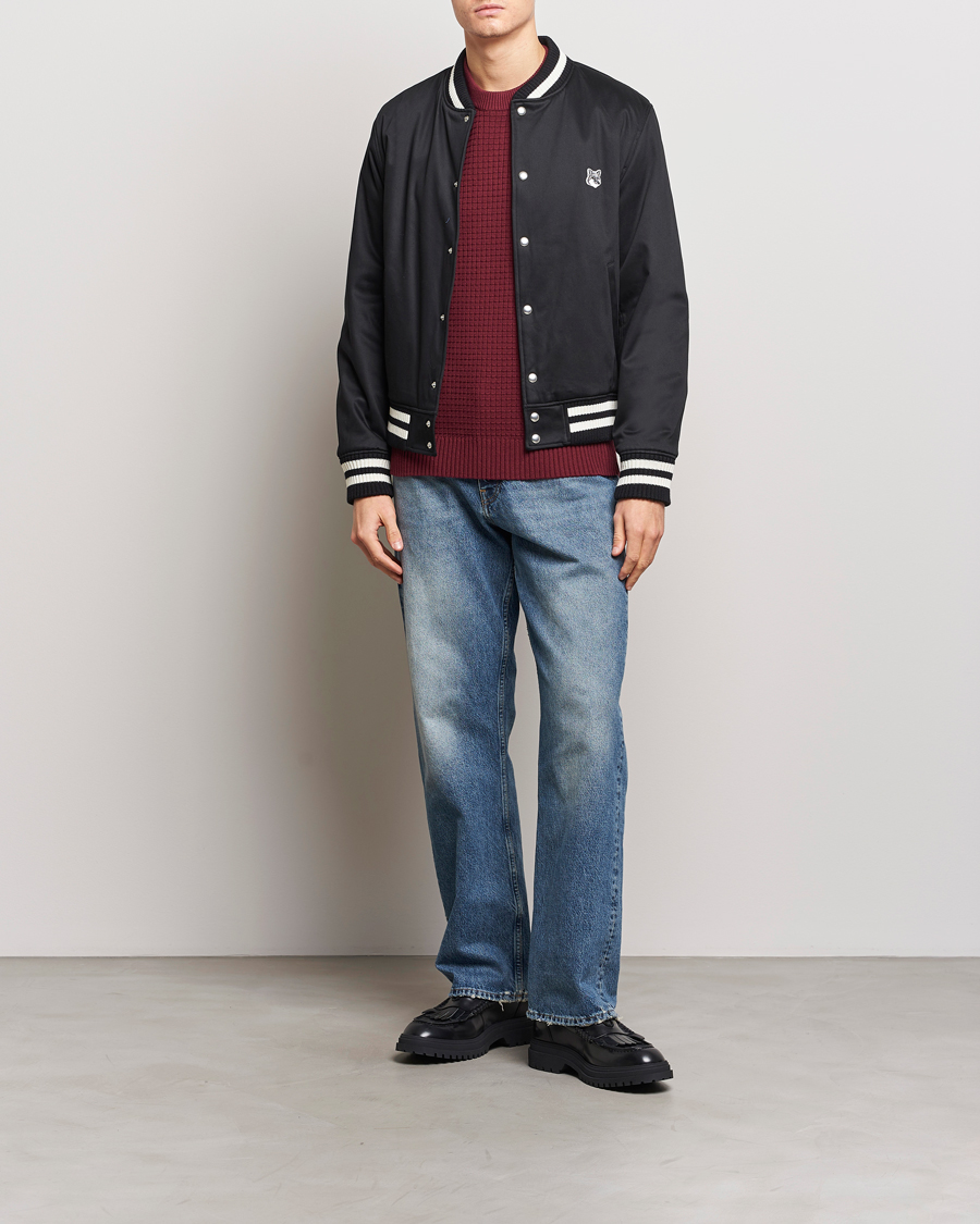 Herre | Jakker | Maison Kitsuné | Grey Fox Teddy Varsity Jacket Black