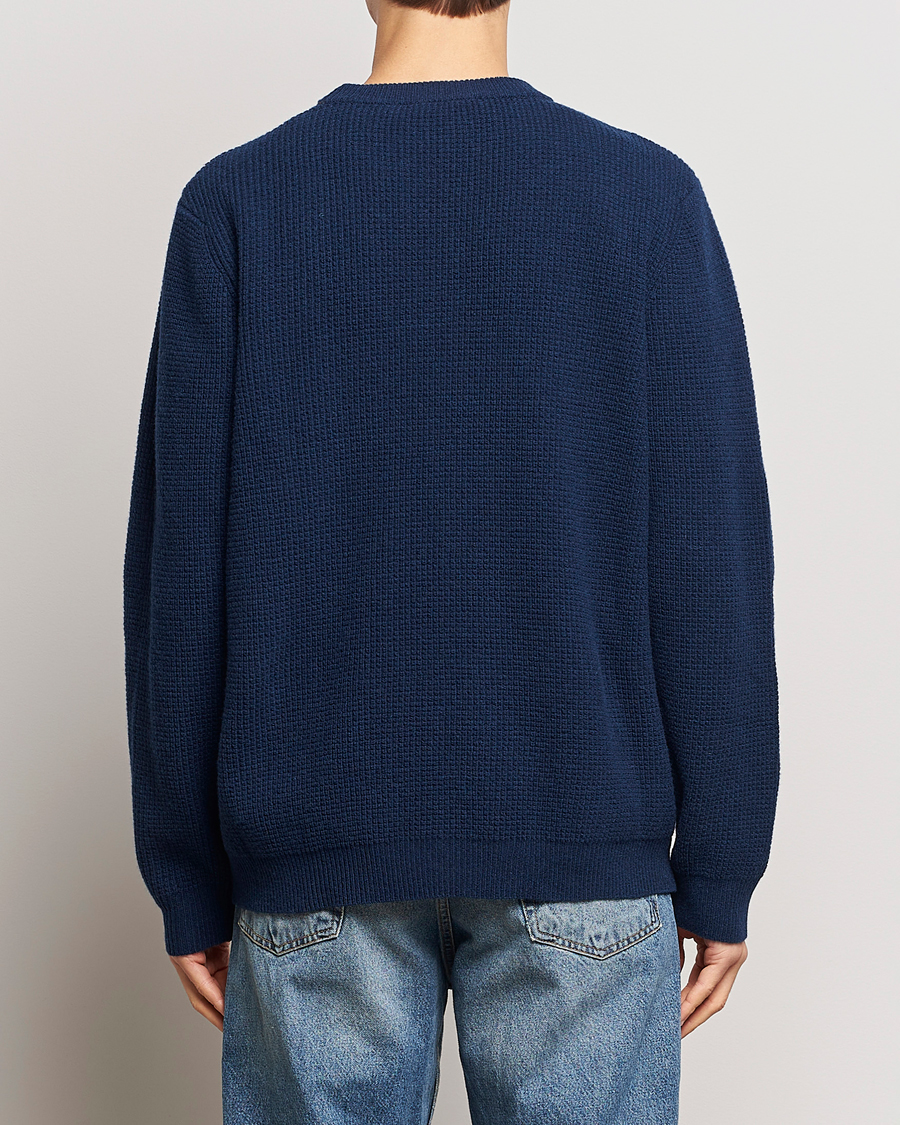 Herre | Gensere | Maison Kitsuné | Handwriting Wool Crew Neck Sweater Ink Blue