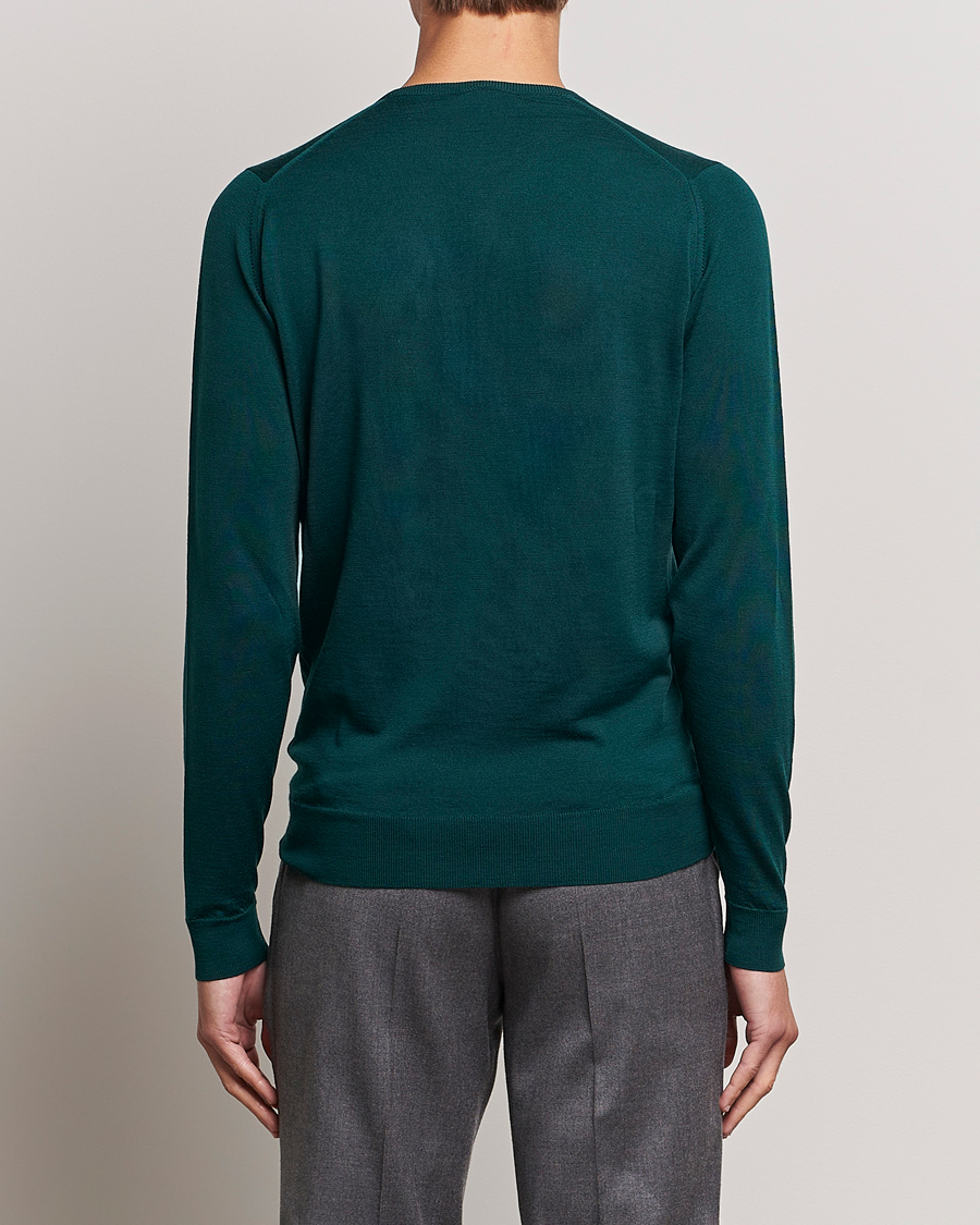Herre | Gensere | John Smedley | Lundy Extra Fine Merino Crew Neck Pine Green