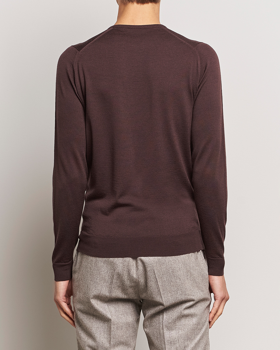 Herre | Gensere | John Smedley | Lundy Extra Fine Merino Crew Neck Truffle Brown