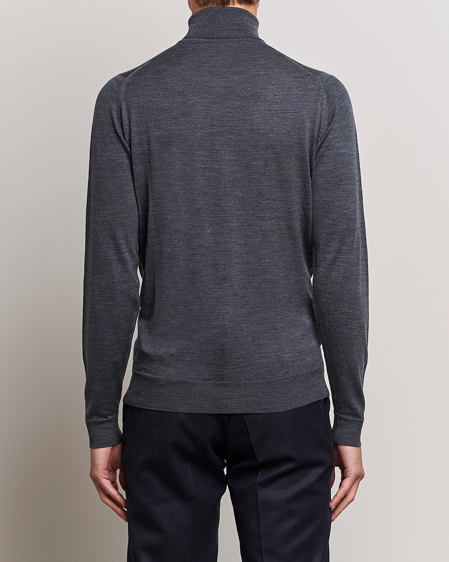 Herre | Gensere | John Smedley | Cherwell Extra Fine Merino Rollneck Charcoal