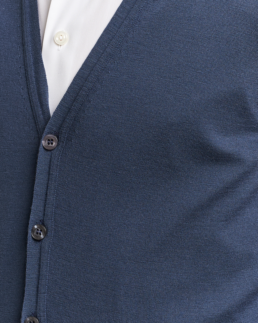 Herre | Gensere | John Smedley | Huntswood Slim Fit Waistcoat Smoke Blue