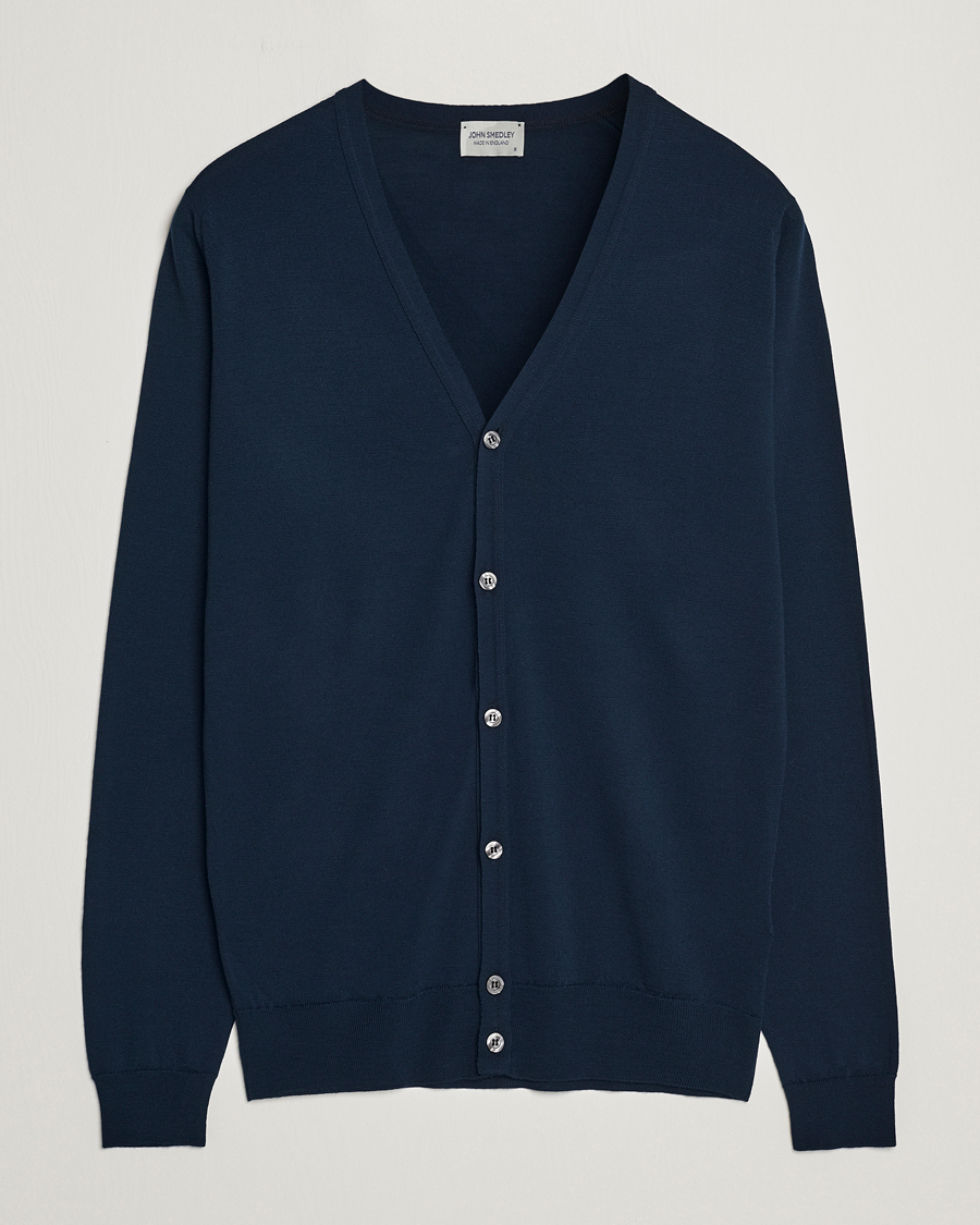 Herre | Gensere | John Smedley | Petworth Extra Fine Merino Cardigan Orion Green