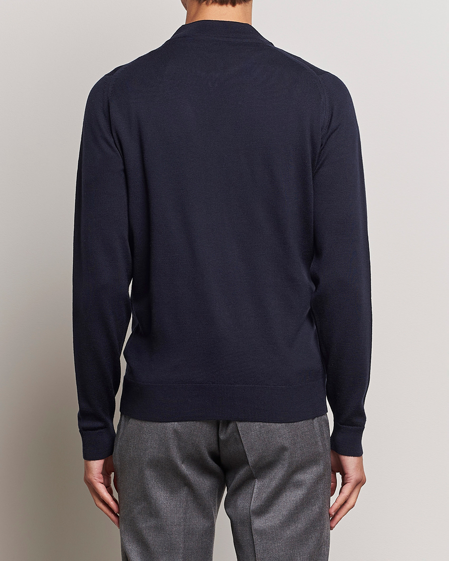 Herre | Gensere | John Smedley | Maclean Extra Fine Merin Full Zip Midnight