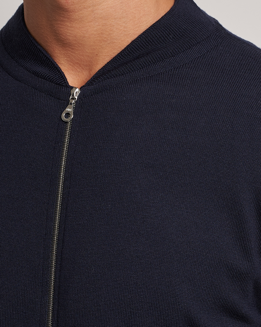 Herre | Gensere | John Smedley | Maclean Extra Fine Merin Full Zip Midnight