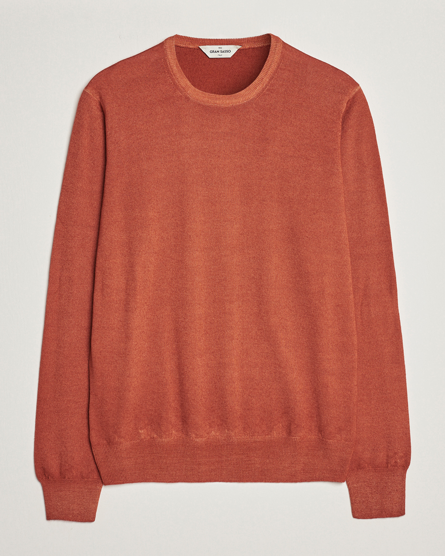 Herre | Gensere | Gran Sasso | Vintage Merino Fashion Fit Crew Neck Pullover Rust