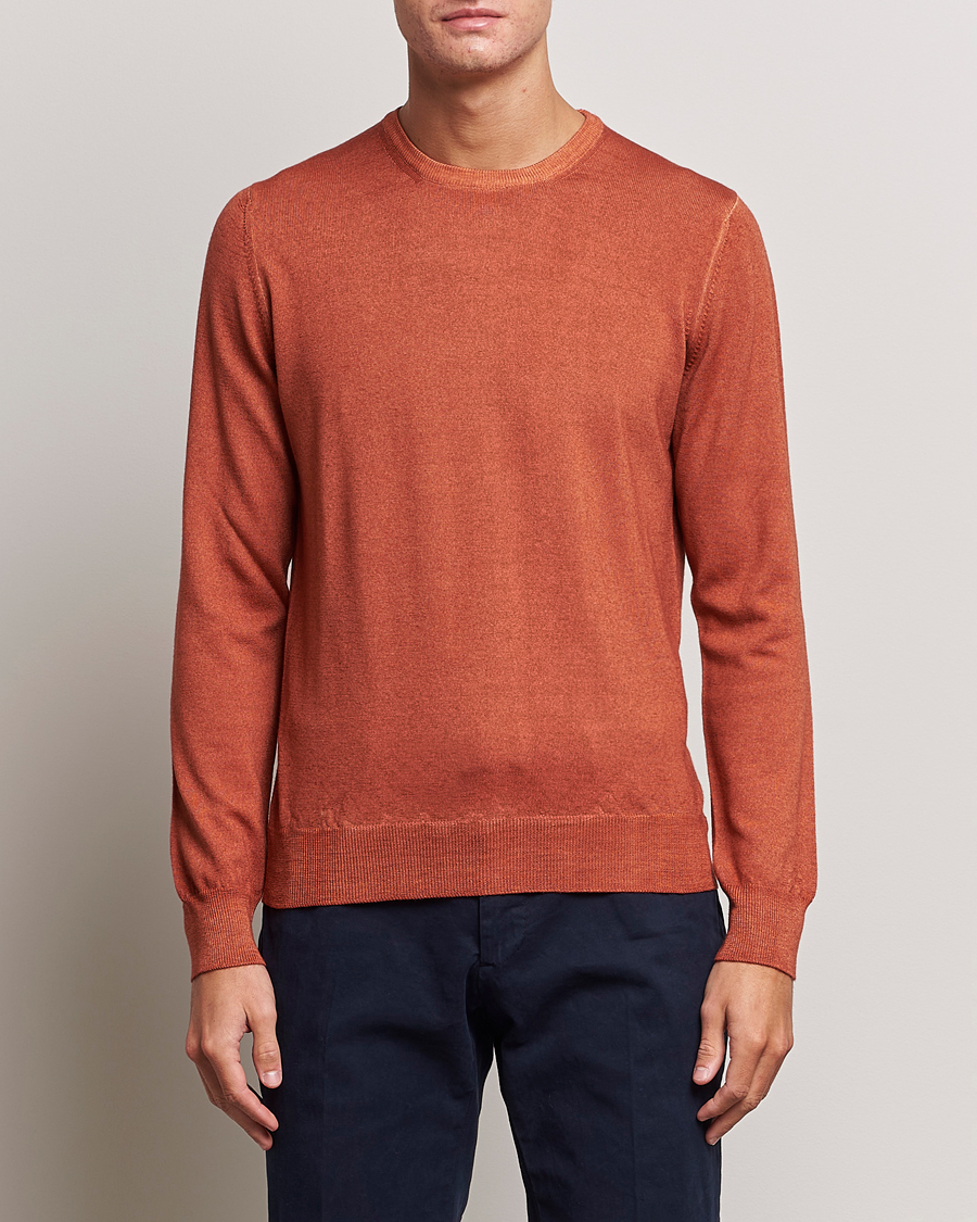 Herre | Gensere | Gran Sasso | Vintage Merino Fashion Fit Crew Neck Pullover Rust