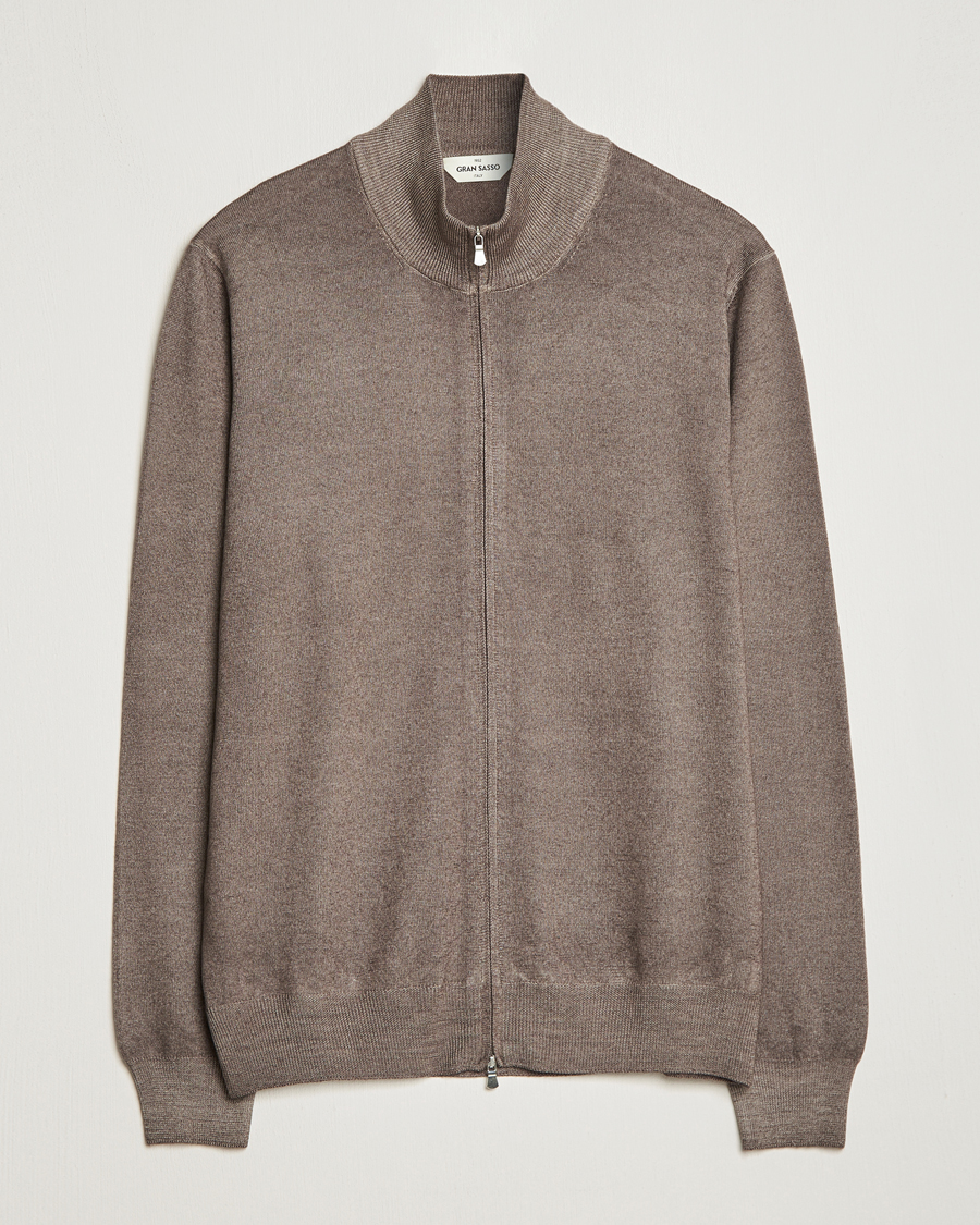 Herre | Gensere | Gran Sasso | Vintage Merino Fashion Fit Full Zip Beige