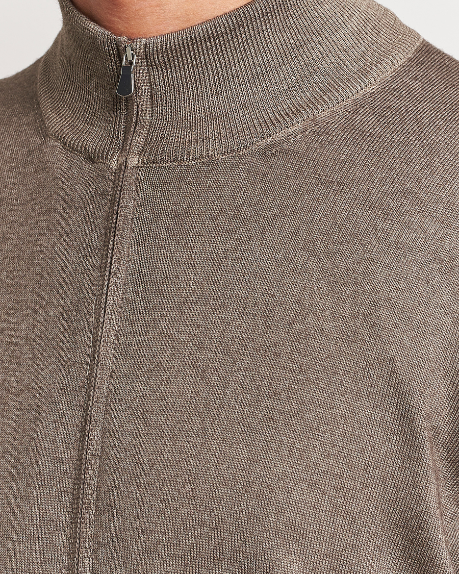 Herre | Gensere | Gran Sasso | Vintage Merino Fashion Fit Full Zip Beige