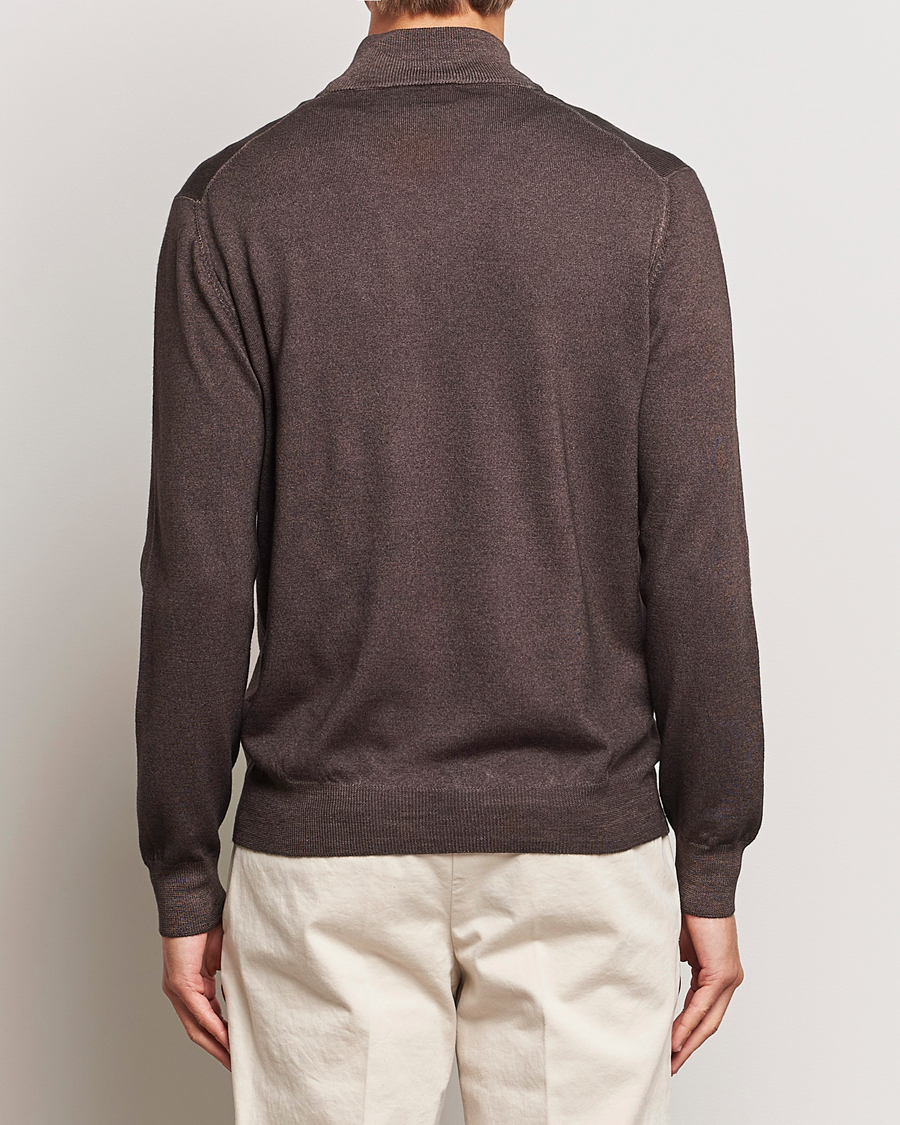 Herre | Gensere | Gran Sasso | Vintage Merino Fashion Fit Full Zip Brown