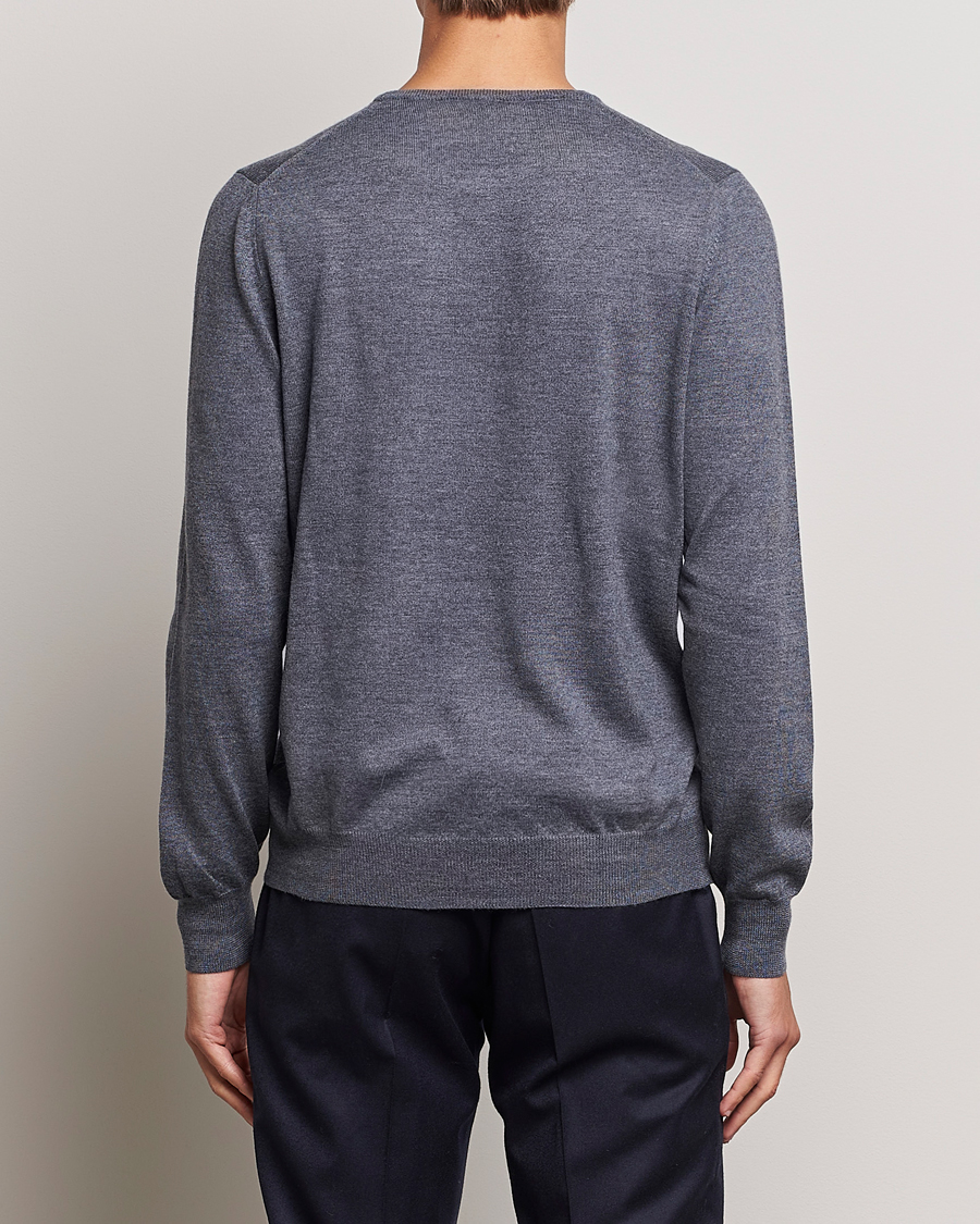 Herre | Gensere | Gran Sasso | Merino Fashion Fit Crew Neck Pullover Grey Melange