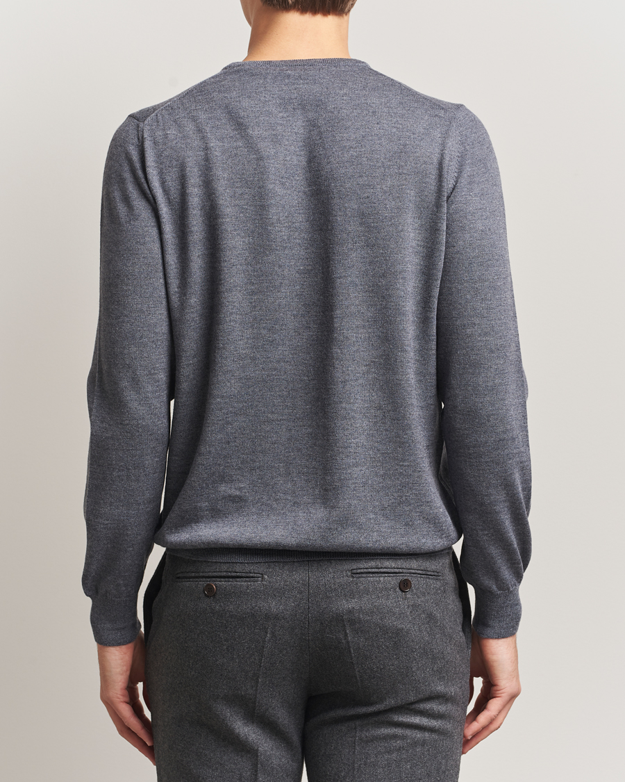 Herre | Gensere | Gran Sasso | Merino Fashion Fit Crew Neck Pullover Grey Melange