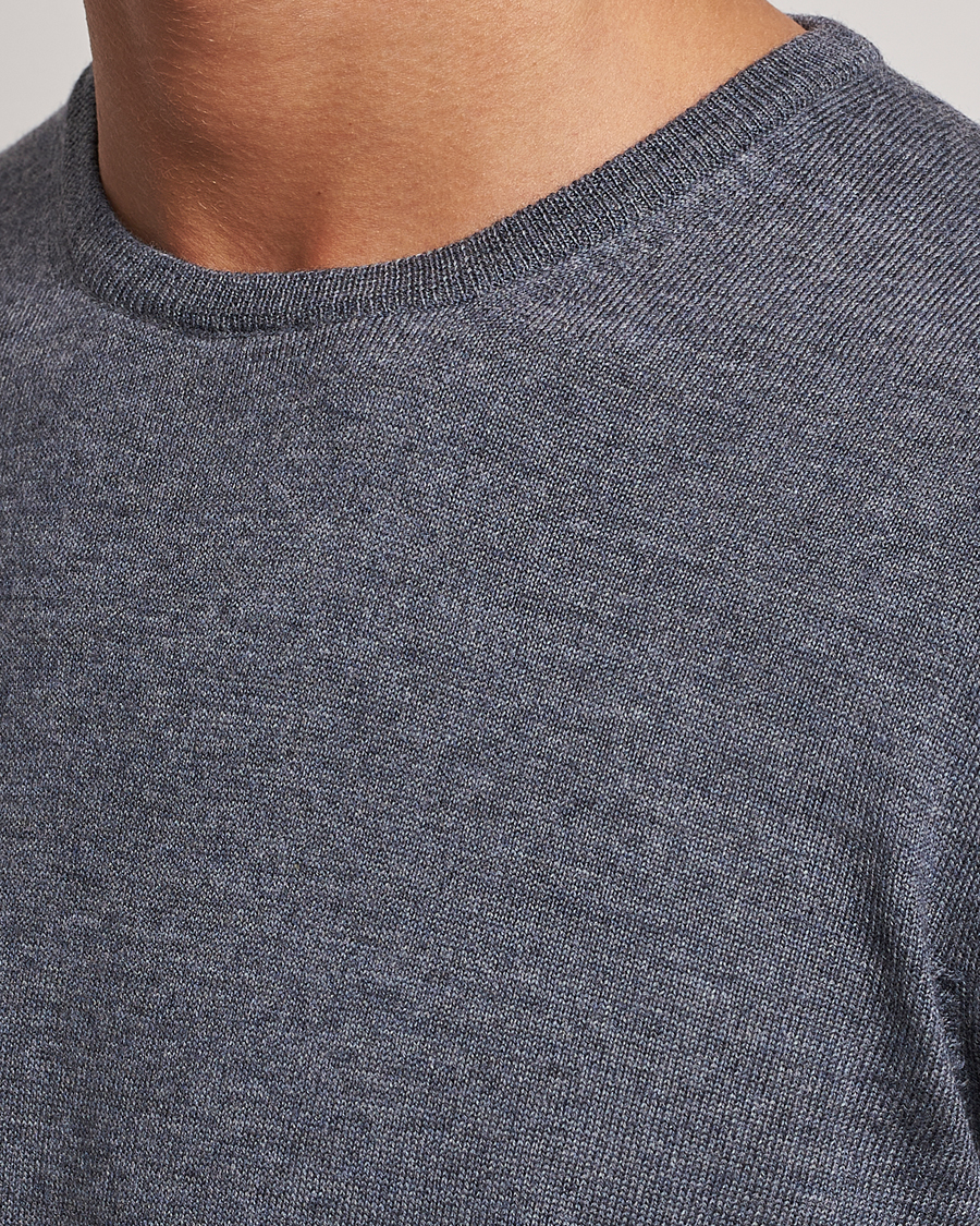 Herre | Gensere | Gran Sasso | Merino Fashion Fit Crew Neck Pullover Grey Melange