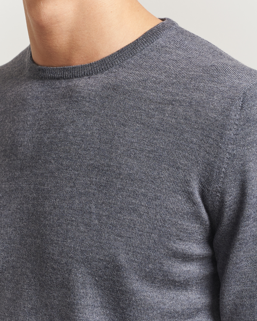Herre | Gensere | Gran Sasso | Merino Fashion Fit Crew Neck Pullover Grey Melange